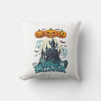 Glad Halloween Spökhus Pumpa Spöken_1 Kudde