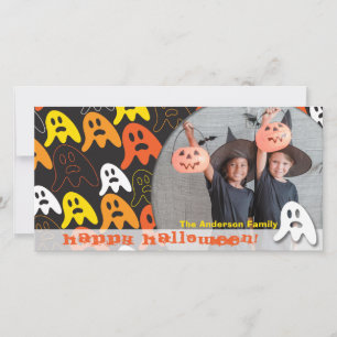 Glad Halloween Spökliga Spöken Barn Foto Julkort