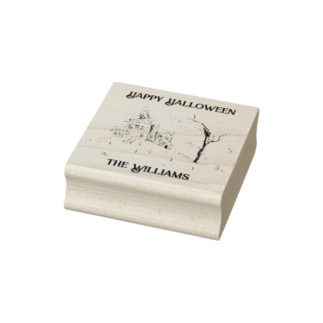 Glad Halloween Spöklik Fylld Spökhus Stämpel (Stämpel)