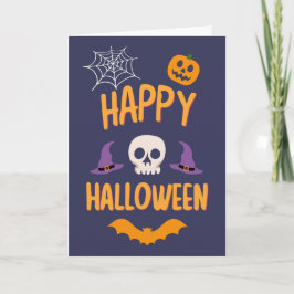 Glad Halloween spöklik pumpa fladdermus orange des Helgkort