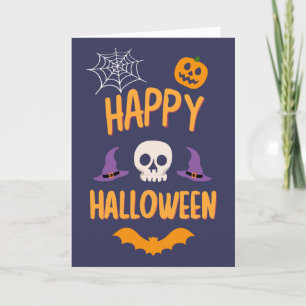 Glad Halloween spöklik pumpa fladdermus orange des Helgkort