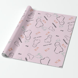 Glad Halloween Spöktis Handritad Teckning Doodle Presentpapper