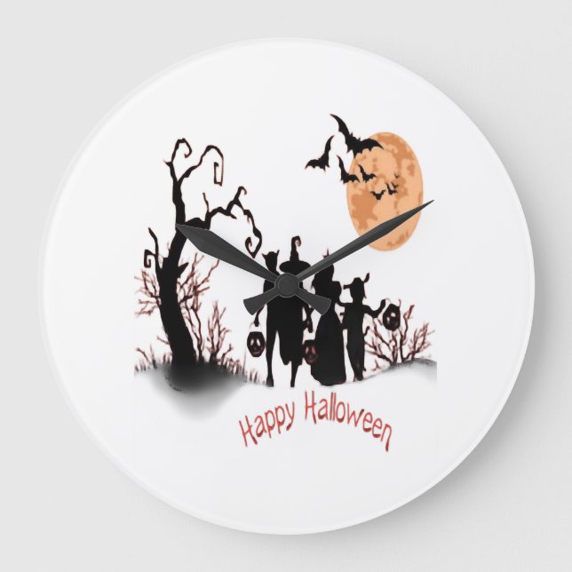 Glad Halloween Stor Klocka (Framsida)