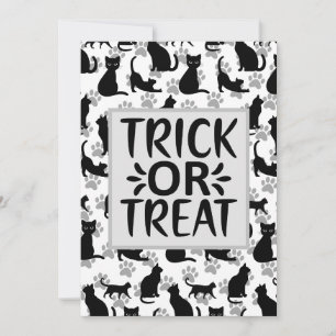 Glad Halloween Svart Katt Anpassningsbar Kort