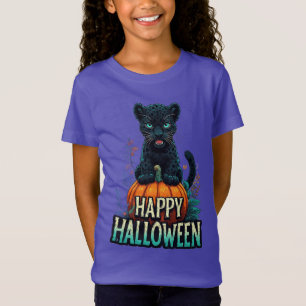 Glad Halloween Svart Panter Kattunge T Shirt