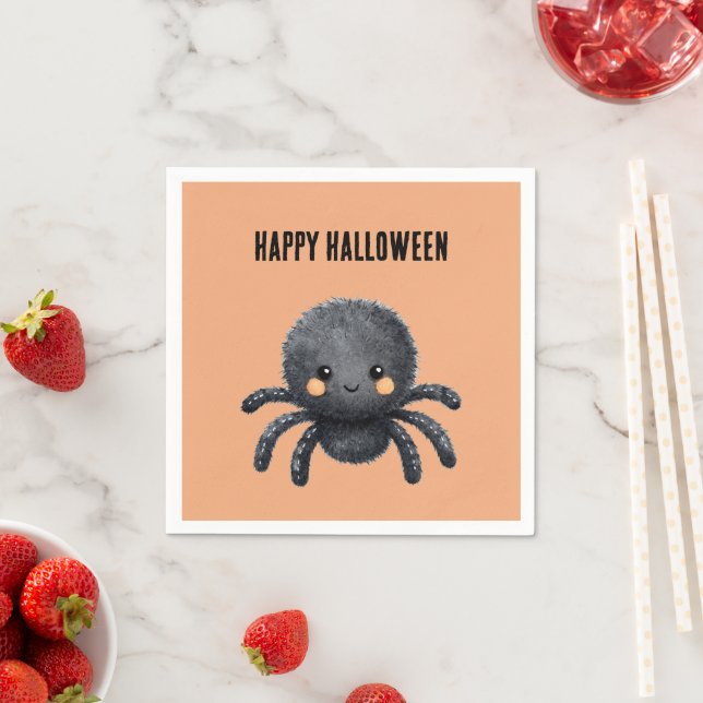 Glad Halloween Svart Spindel Pappersservett (Insitu)