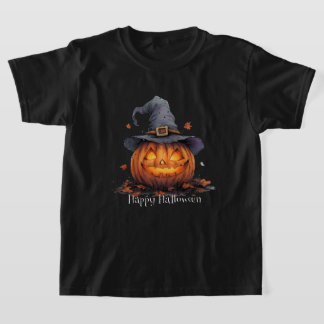 Glad Halloween Svart Ungdoms T-Shirt
