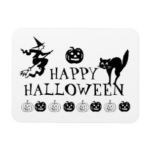 Glad Halloween svart vit spöklik Magnet