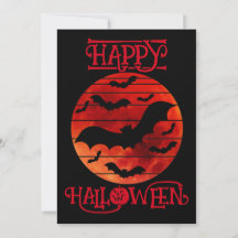 Glad Halloween Svarta Fladdermöss Måne Apelsiner