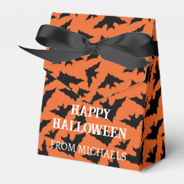 Glad Halloween svarta fladdermöss orange spöklik m Presentaskar