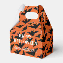 Glad Halloween svarta fladdermöss orange spöklik m