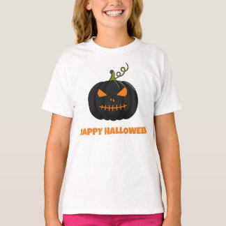 Glad Halloween Svarta Pumpa Flickor T-shirt
