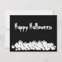 Glad Halloween svarta vita skelett rolig kort