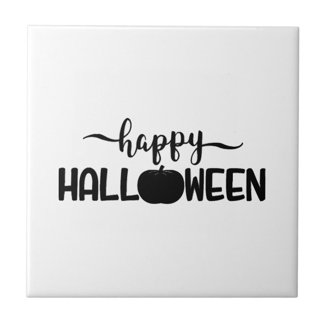 Glad Halloween t-shirts halloween Kakelplatta (Framsidan)