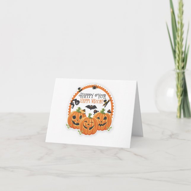 Glad Halloween Tack Kort (Framsida)