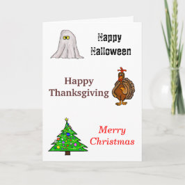 Glad Halloween, tackgivelse, julkort Helgkort
