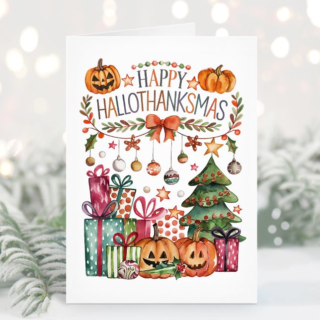 Glad Halloween, tackgivnings julkort Helgkort (Skapare uppladdad)