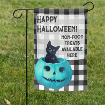 Glad Halloween Teal Pumpa och Rutig