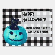 Glad Halloween Teal Pumpa och Rutig