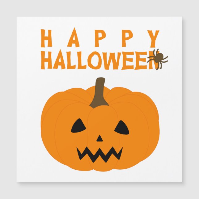 Glad Halloween-text och Pumpkin på White (Framsida)