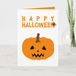Glad Halloween-text och Pumpkin på White Kort