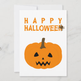 Glad Halloween-text och Pumpkin på White Kort