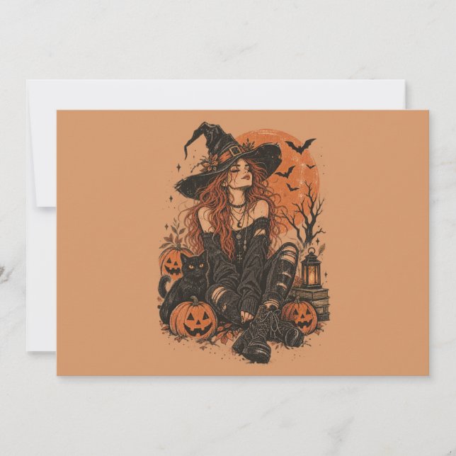 Glad Halloween tjejer Inbjudningar (Framsida)