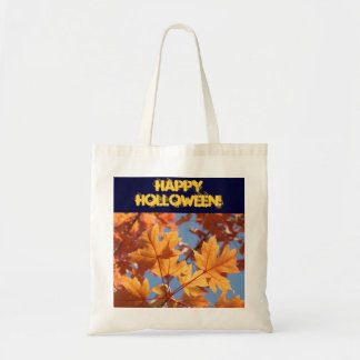 Glad Halloween! Totebaggsduk Orange blad Tygkasse