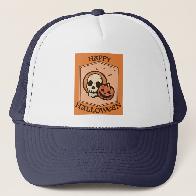 Glad Halloween Truckerhatt Keps (Framsida)
