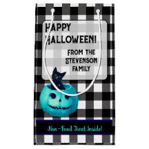 Glad Halloween Turkos Pumpa och Svart Katt