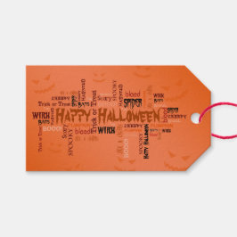 Glad Halloween-typografi Presentetikett