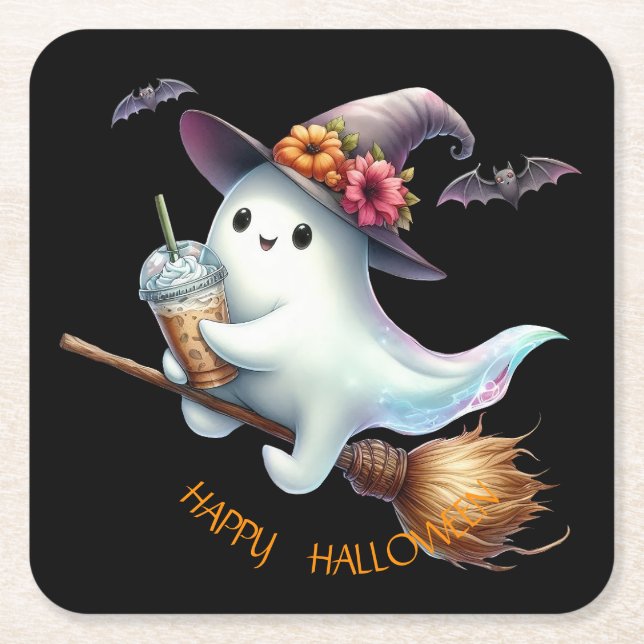 Glad Halloween Underlägg Papper Kvadrat (Framsidan)