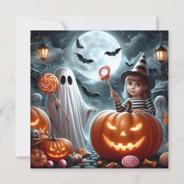 Glad Halloween unge Julkort (Framsida)