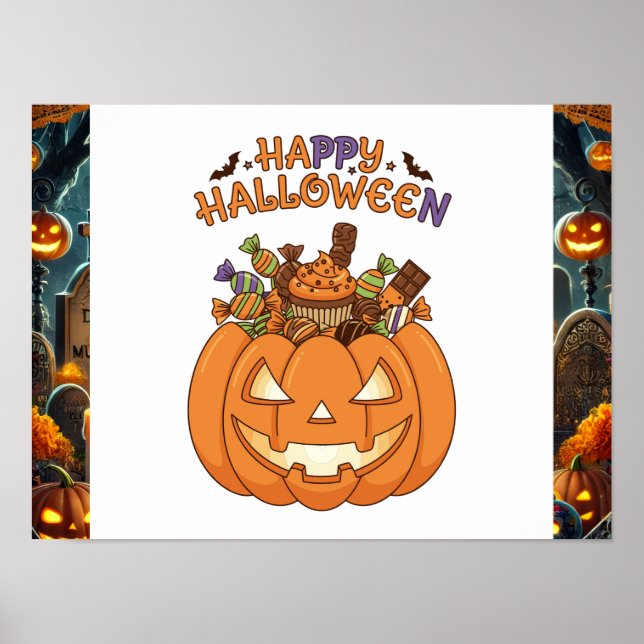 Glad Halloween Väggkonst  (Framsidan)