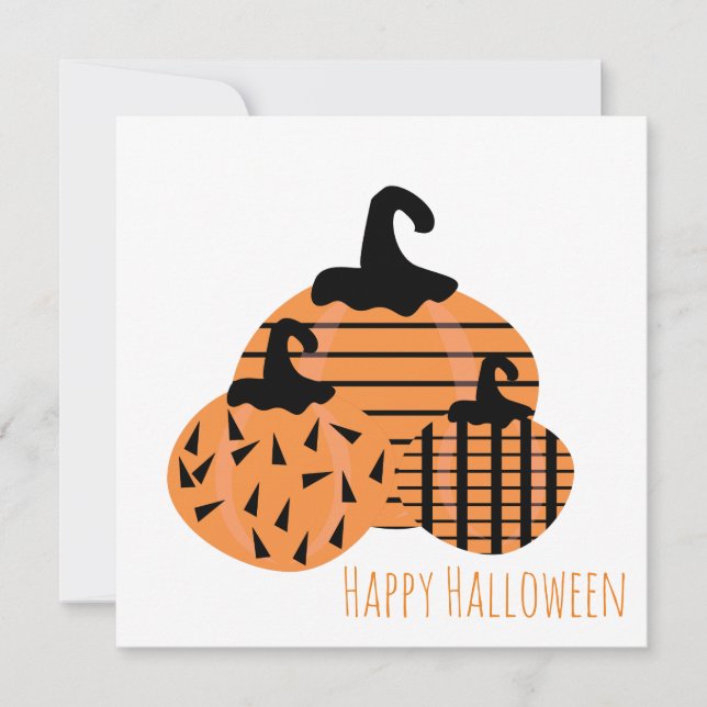 Glad Halloween Välkomstkort | Geo Pumpa Tack Kort (Framsida)