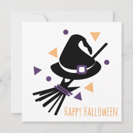 Glad Halloween Välkomstkort | Häxkvast Tack Kort