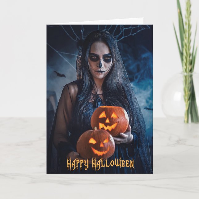 Glad Halloween Välkomstkort Meddelande (Framsida)
