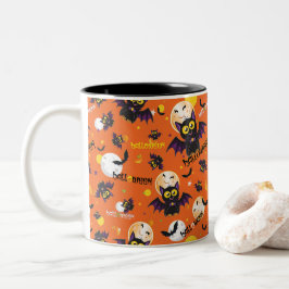 Glad Halloween Vampyr Tand Fladdermus Skräckinjaga Två-Tonad Mugg