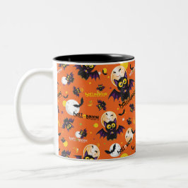 Glad Halloween Vampyr Tand Fladdermus Skräckinjaga Två-Tonad Mugg