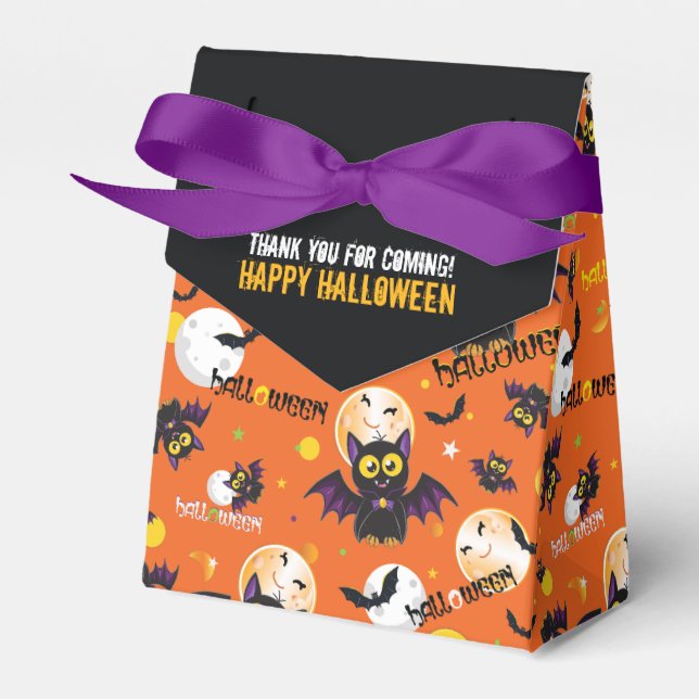 Glad Halloween Vampyrfladdermus Fullmåne Förmånslå Presentaskar (Framsidan Sidan)
