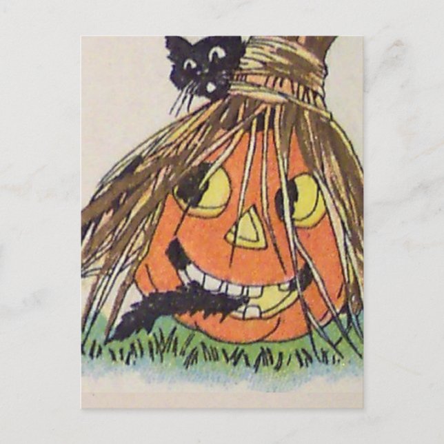 Glad Halloween (Vintage Halloween-kort) Vykort (Framsida)