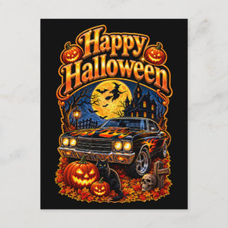Glad Halloween Vintage Klassisk Amerikansk Muskelb Tilläggskort