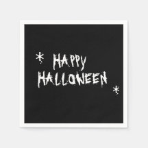Glad Halloween vit svart skrämmande typografi fest