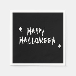 Glad Halloween vit svart skrämmande typografi fest Pappersservett