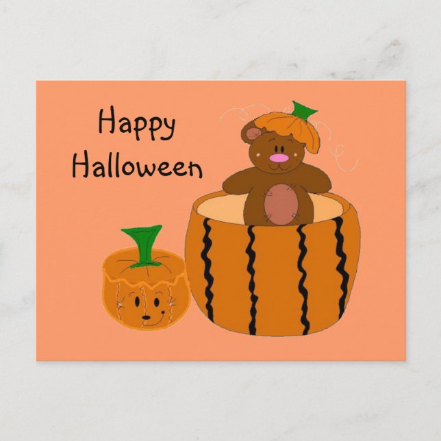 Glad Halloween Vykort (Framsida)