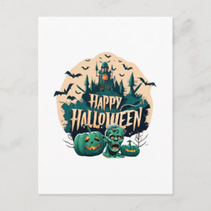 Glad Halloween Vykort
