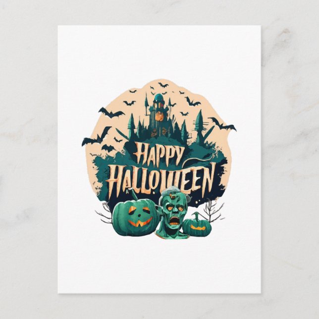 Glad Halloween Vykort (Framsida)