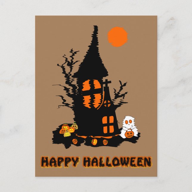 Glad Halloween vykort (Framsida)