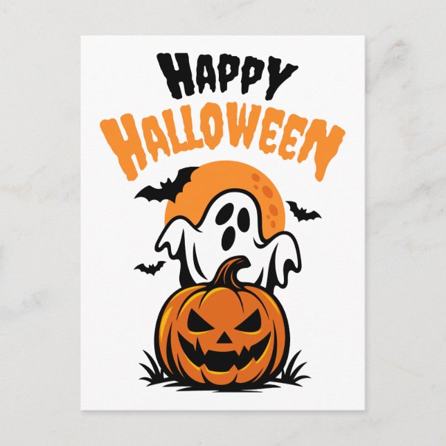 Glad Halloween Vykort (Framsida)