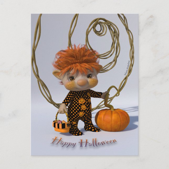 Glad Halloween Vykort (Framsida)